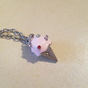 Swarovski Crystal Enamel Ice Cream Cone Charm